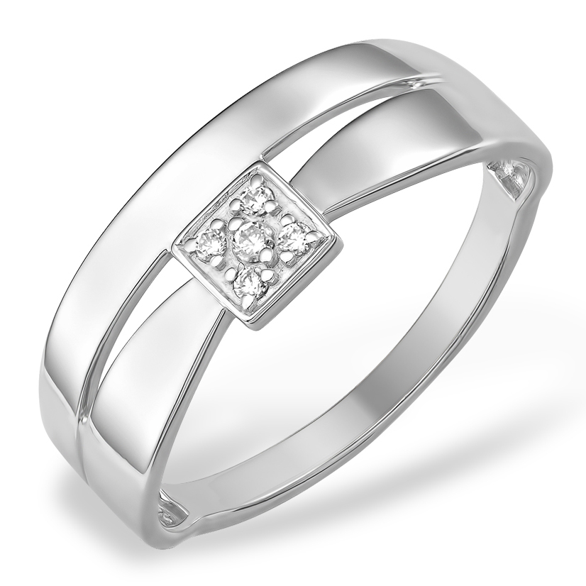 Кольцо, серебро, фианит, 10100110718-501